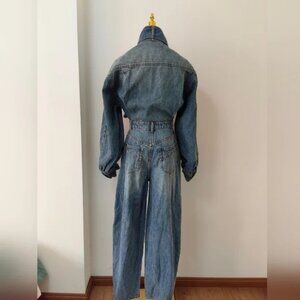 ZIMMERMANN blue illustration denim jumpsuit